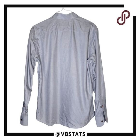 UNTUCKit Men's Cotton Button Front Wrinkle Free Button-up Shirt Gray Large - Picture 2 of 7